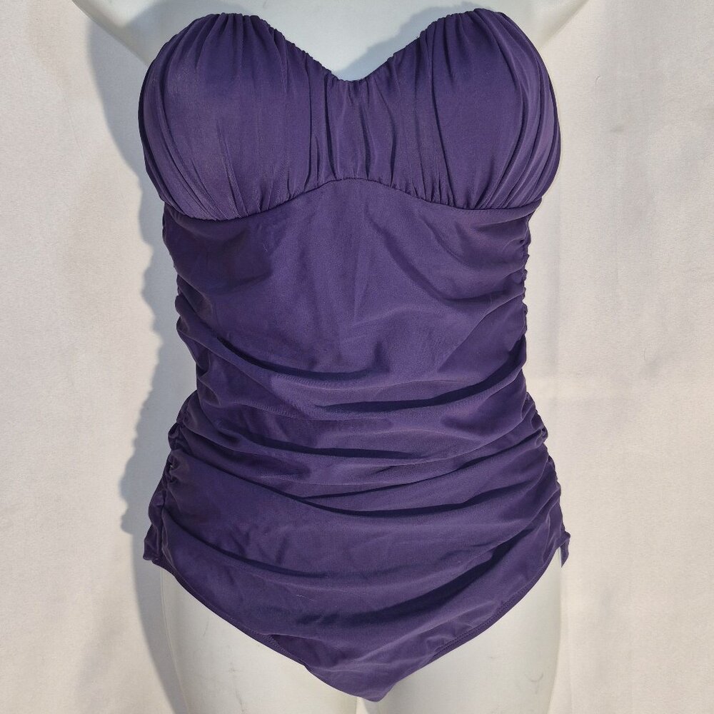 OLD NAVY One-piece swimsuit, strapless, purple in size Medium